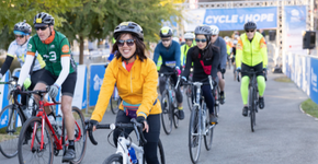 Cyclists riding in last year's Cycle of Hope event. 