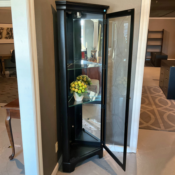 Dark Wood Corner Cabinet