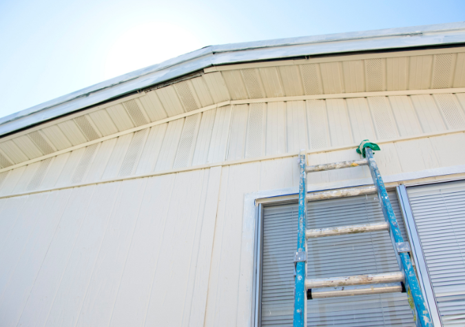 ladder leaning against a home