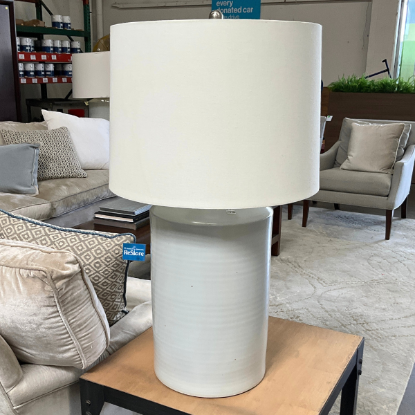 Ralph Lauren White Oversized Statement Table Lamp