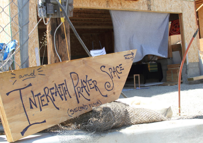 interfaith prayer space at a Habitat build