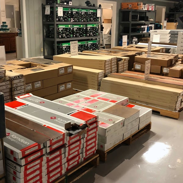 boxes on pallets in warehouse